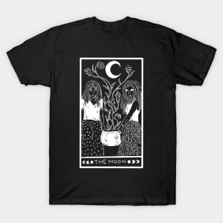 Midnight Margarita Moon - tarot card white line T-Shirt